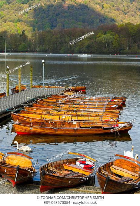 boats in a line on the dock