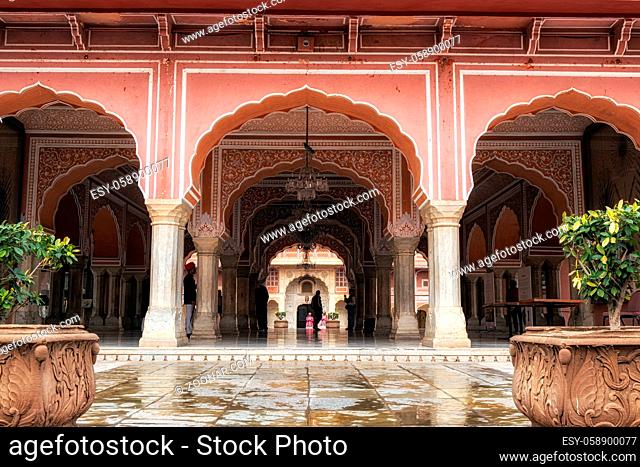 sarvato bhadra diwan e khas in City Palace in Jaipur, India taken after a rain