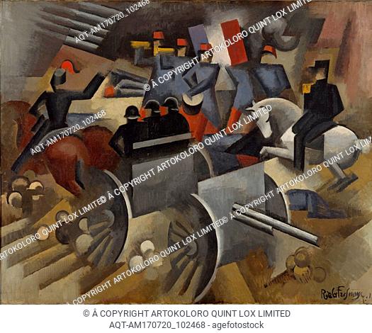 Artillery, 1911, Oil on canvas, 51 1/4 x 62 3/4 in. (130.2 x 159.4 cm), Paintings, Roger de la Fresnaye (French, Le Mans 1885â€“1925 Grasse)