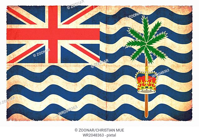 Grunge flag of British Indian Ocean Territory (Great Britain)