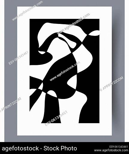Scandinavian abstract vector print set. Minimalistic abstract wall art background for print. Scandinavian vector style