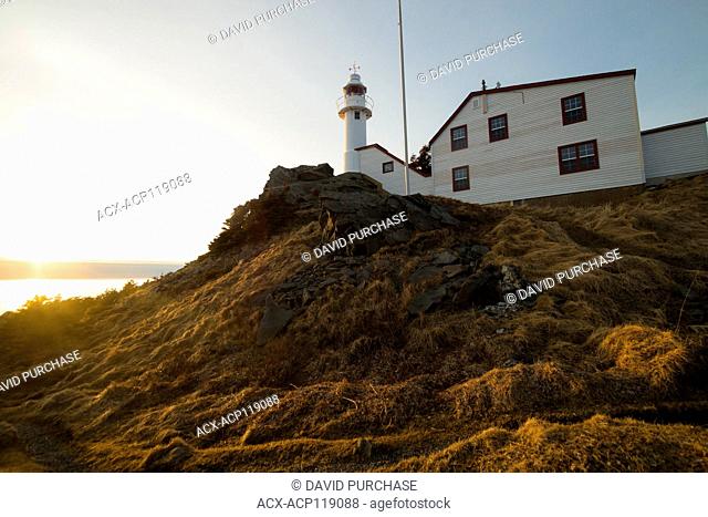 sunset, Lobster Cove Head Lighthouse, Rocky Harbour, Gros Morne National Park, Newfoundland and Labrador