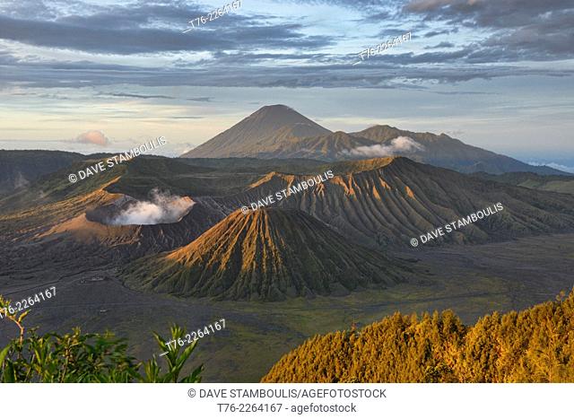 Mount Bromo and Bromo Tengger National Park at sunrise, East Java, Indonesia