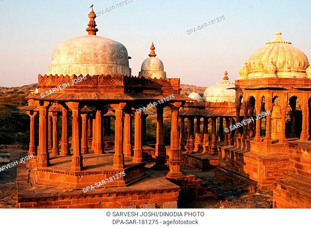 Cenotaphs panchkundia mandore Jodhpur Rajasthan India Asia