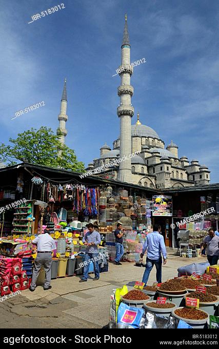 Market Stands at the Grand Bazaar, Great, New Mosque, Istanbul, Turkey, Asia