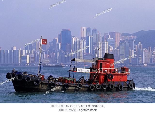 Victoria Harbour between Hong-Kong Island and Kowloon peninsula, People's Republic of China, Asia