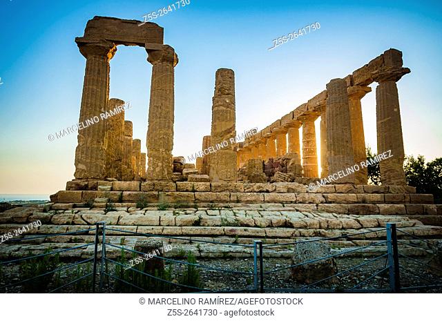 Valley of the Temples. Temple of Juno Lacinia. Agrigento. Sicily. Italy