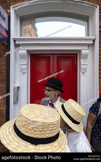 People visit Swenys Pharmacy in Dublin's city centre as Bloomsday celebrations. The shop has survived since 1847 and today still has all its original fixtures...