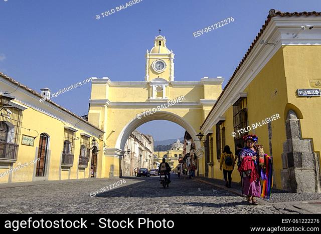 arco de Santa Catalina, arco del antiguo coinvento, Antigua Guatemala, departamento de Sacatepéquez, Guatemala, Central America