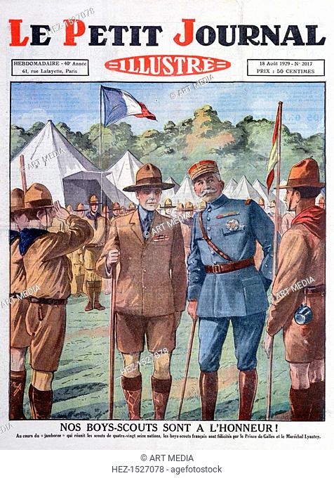 The boy scouts honor, 1929. The front cover of the Le Petit Journal Illustré, 18th August 1929