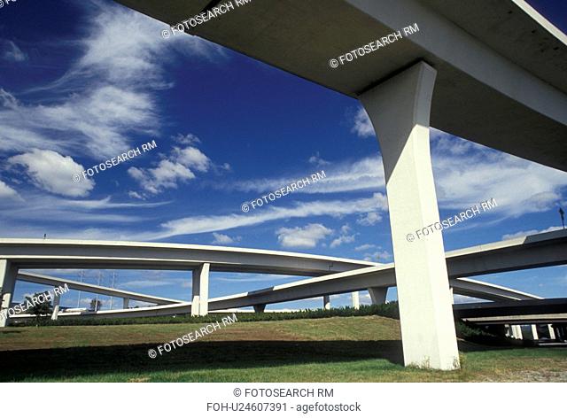 bridges, overpass, roads, Atlanta, GA, Georgia, Interstate 85 and 285 bridges at the Tom Moreland Interchange (Spaghetti Junction) in Atlanta