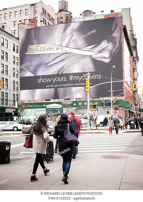 A Calvin Klein billboard in the Soho neighborhood of New York