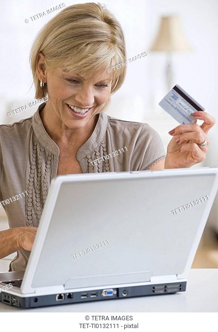 Woman shopping online