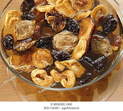 Dried Fruit Soaking in a Bowl