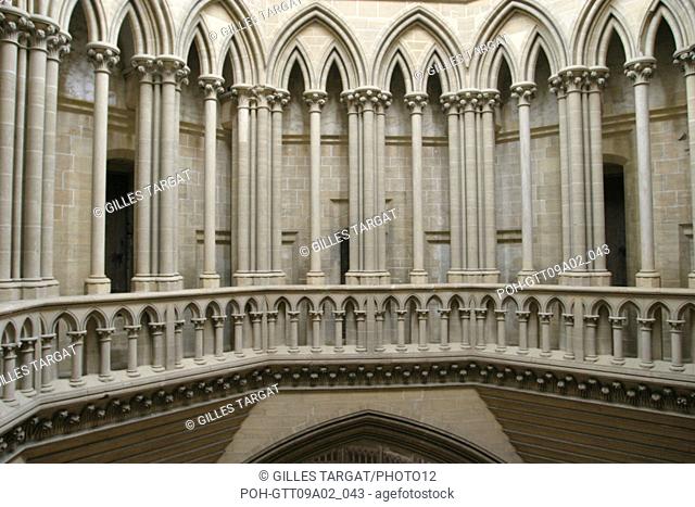 tourism, France, lower normandy, manche, cotentin, coutances, cathedral, gothic art, in the lanterne tower, Small columns Photo Gilles Targat