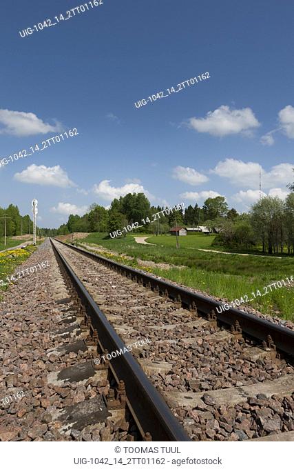 Railway in Palupera, Valga county in Southern Estonia