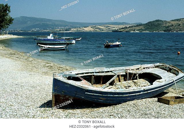 Harbour, Ligia, Levkas, Greece. Levkas is one of the Greek Ionian Islands
