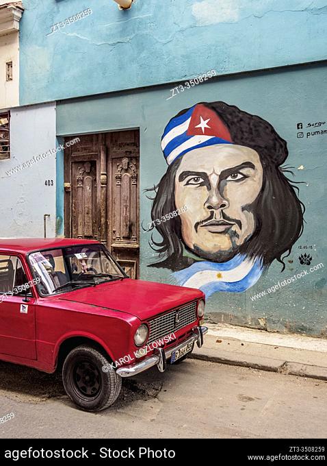 Che Guevara Mural Painting, Centro Habana, Havana, La Habana Province, Cuba