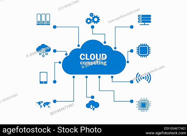 The cloud computing concept - 3d rendering