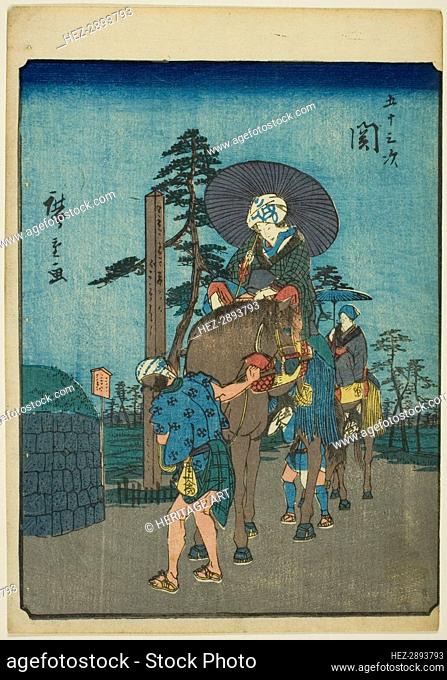 Seki, from the series Fifty-three Stations [of the Tokaido] (Gojusan tsugi), also known.., 1852. Creator: Ando Hiroshige