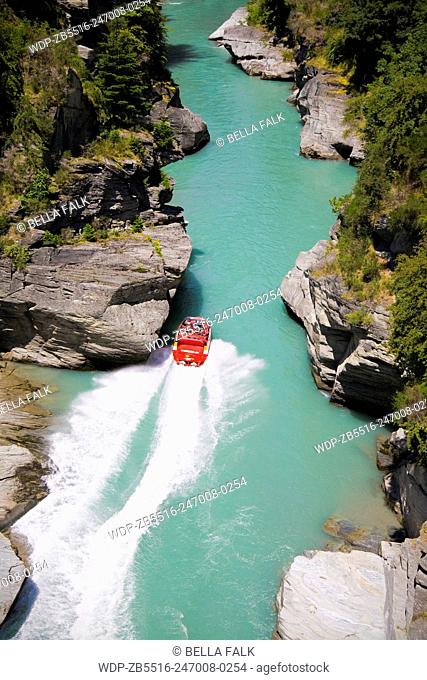 Shotover Jet, Jetboating on Shotover River, near Queenstown, South Island New Zealand
