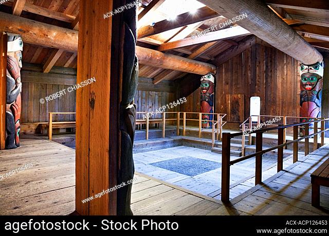 Replica of a Southeast Alaska clan or community house that would have served as living quarters for several families of the same lineage