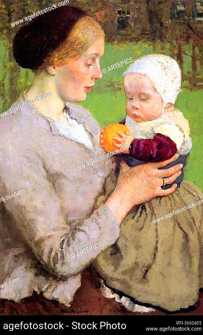 Melchers Gari - Mother and Child with Orange - Dutch School - 19th Century
