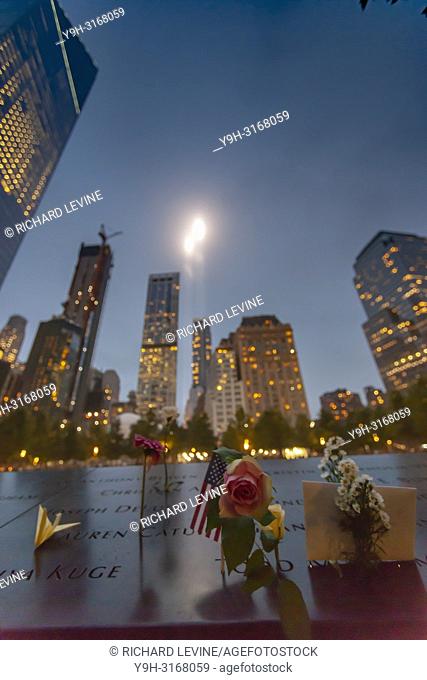 The Tribute in Light shines over the 9/11 Memorial in New York on Tuesday, September 11, 2018 for the 17th anniversary of the September 11