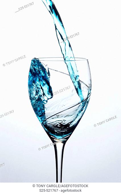 Liquid pouring into a glass