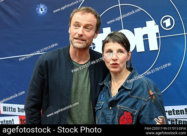 16 May 2022, Berlin: The actors Meret Becker and Mark Waschke come to the preview of the RBB-Tatort ""Das Mädchen, das allein nach Haus' geht"" at the Delphi...
