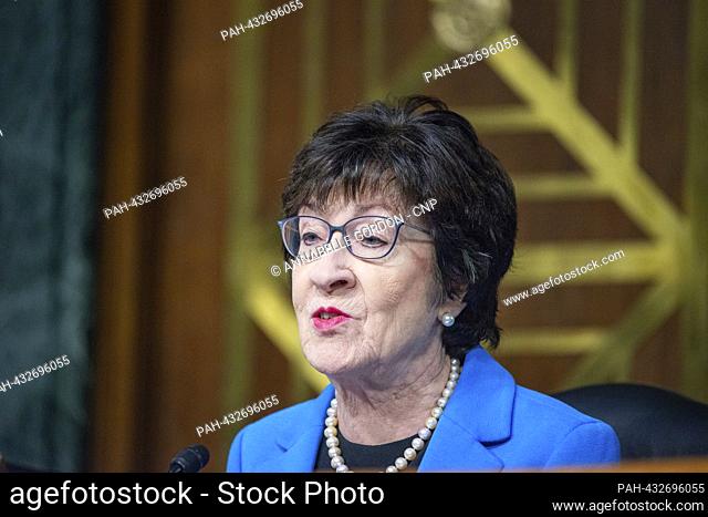 United States Senator Susan Collins (Republican of Maine), Vice Chair, US Senate Committee on Appropriations at a Senate Appropriations Hearing to examine the...