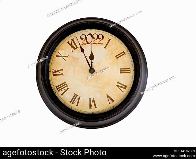 Dial of a clock with the year 2022