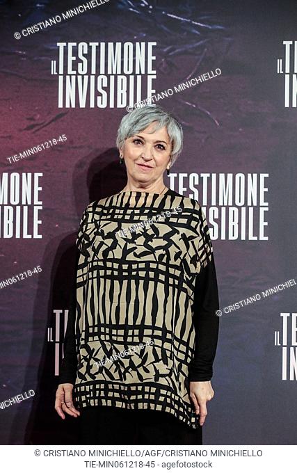 The actress Maria Paiato during the photocall of film Il testimone invisibile, Rome, ITALY-06-12-2018