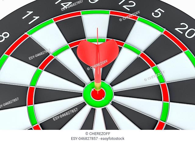 Target dart arrow hitting in the dartboard