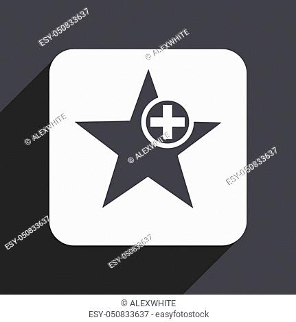Star flat design web icon isolated on gray background