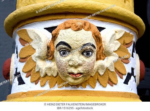 Detail on the town hall in the Weser Renaissance style in Hannoversch Muenden, Hesse, Germany, Europe