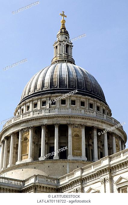 The Dome of St Paul's anglican Cathedral is an imposing sight which dominates its surroundings. It is built of Portland stone and was designed by Sir...