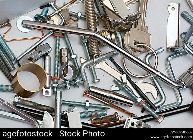 Various metal objects in a pile