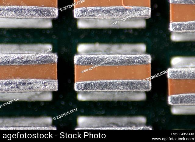 capacitor macro smd pcb solder electronic circuit