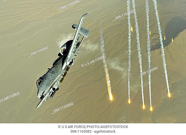 An A-10 Thunderbolt II deploys flairs over Afghanistan Nov  12, 2008  A-10s provide close-air support to ground troops in Afghanistan and Iraq  The A-10's...