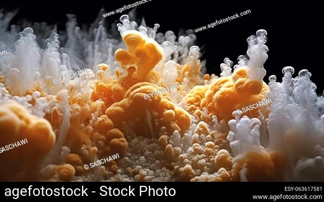 Dive into the fascinating world of super macro photography with this captivating image capturing the moment of soap foam absorption