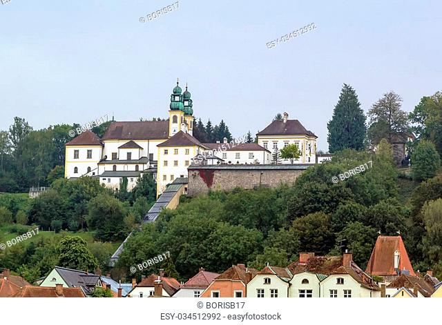 view o Passau with Pilgrimage Church Mariahilf, Germany