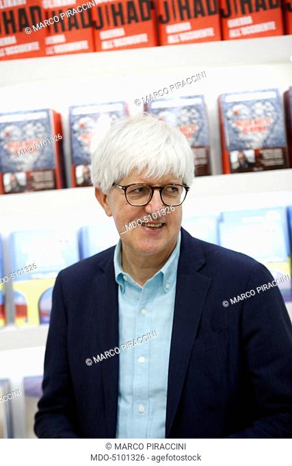 The italian journalist, essayist and columnist Beppe Severgnini during his speech at the XXIX International Book Fair in Turin