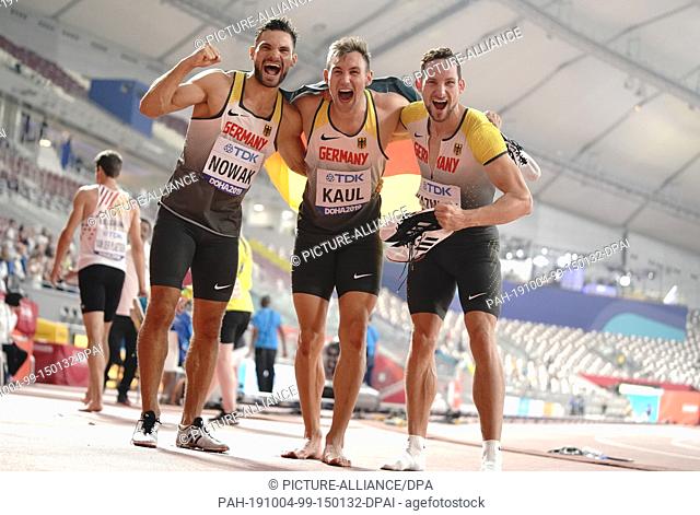 04 October 2019, Qatar, Doha: Athletics, IAAF World Championship at Khalifa International Stadium: decathlon, men, 1500 meters