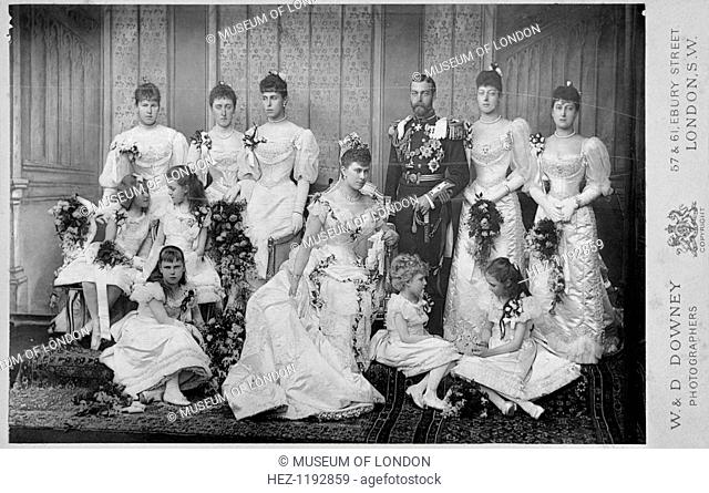The Wedding Group of Duke and Duchess of York (later King George V & Queen Mary), 6th July 1893
