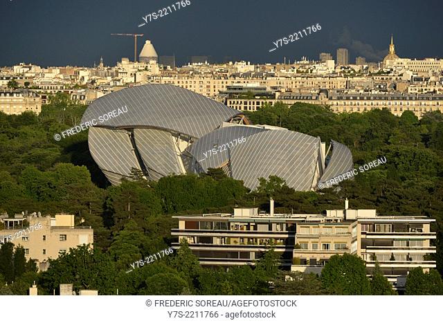The Fondation Louis Vuitton pour la création, a space for art and culture was conceived by architect Frank Gehry in Bois de Boulogne, Paris, France