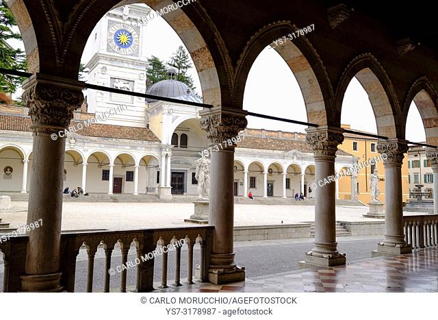 The Arcades of Loggia del Lionello and Loggia di San Giovanni, Piazza della Libertà , Udine, Friuli Venezia Giulia, Italy, Europe