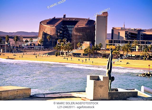 Biomedical research building by Manel Brullet and Albert Pineda. Barceloneta beach. Barcelona. Catalonia, Spain