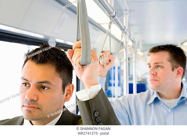 Men commuting