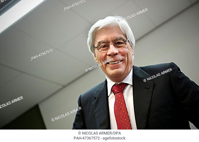 Defendant Werner Schmidt, former chairman of the Bavarian state bank (BayernLB), appears at the District Court I in Munich, Germany, 24 March 2014